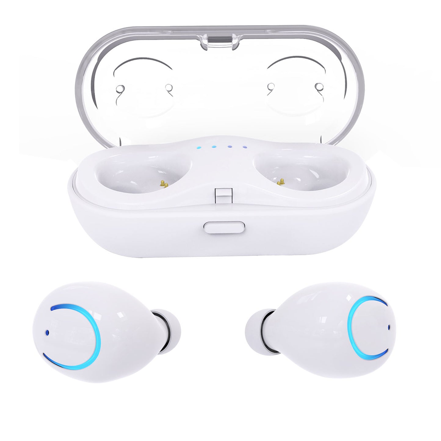 TWS Wireless Earbuds, Bluetooth Stereo Headphones, Zainzio Audio, Noise Reducing Earbuds, Portable Charging Pod, Hands-free Earphones, White TWS Earbuds