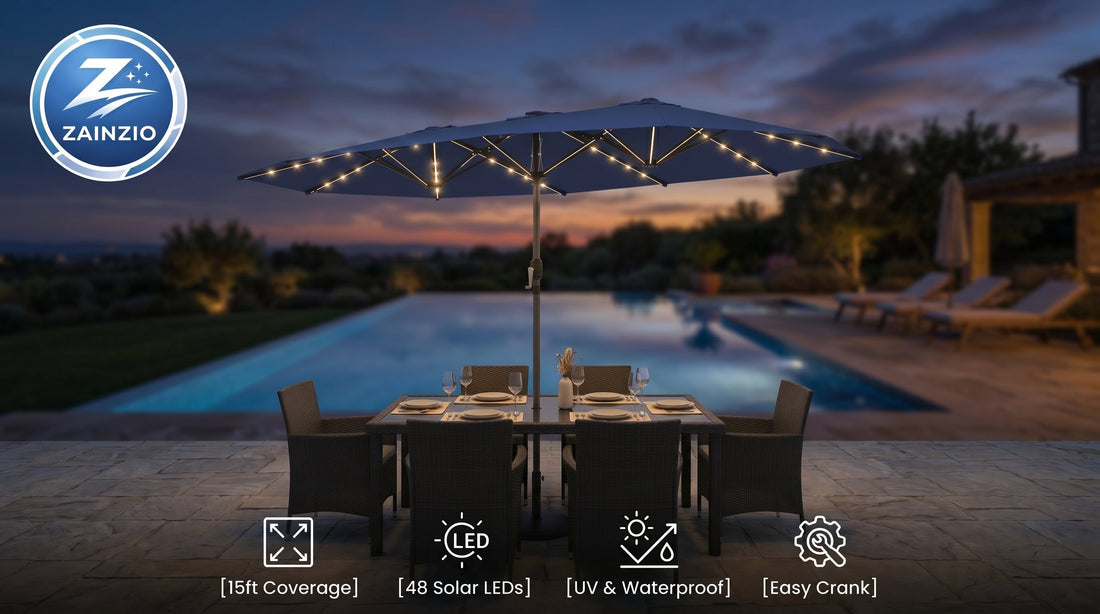 Ultimate Guide to Double Sided Solar Patio Umbrellas | Zainzio