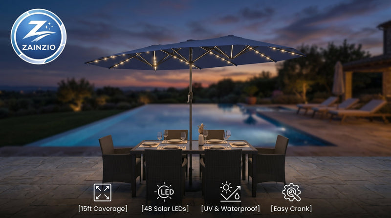 Ultimate Guide to Double Sided Solar Patio Umbrellas | Zainzio