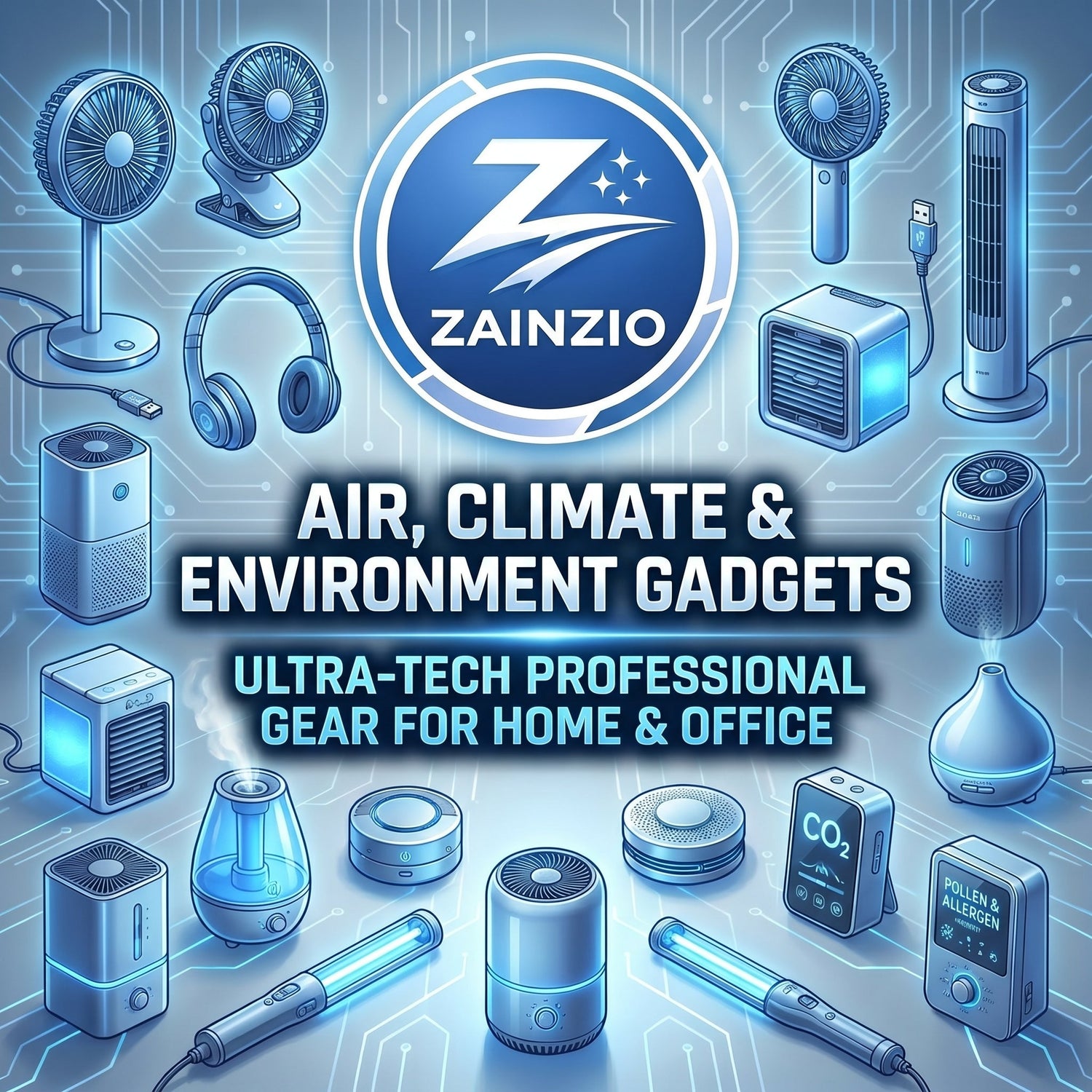 Take complete control of the air in every room of your home with Zainzio's Air, Climate &amp; Environment Gadgets collection — affordable, compact electronics that keep you cool, keep your air clean.