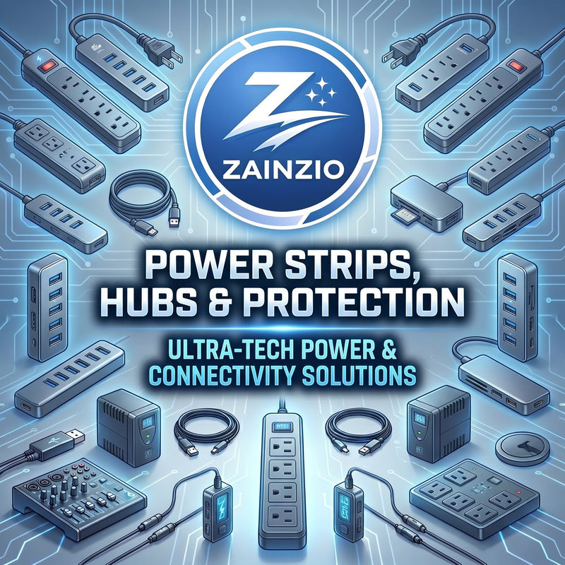 Multiply your outlets, expand your ports, and protect every device you own with Zainzio's Power Strips, Hubs &amp; Protection collection — the complete solution for managing, distributing, and safeguarding power throughout your home and workspace.