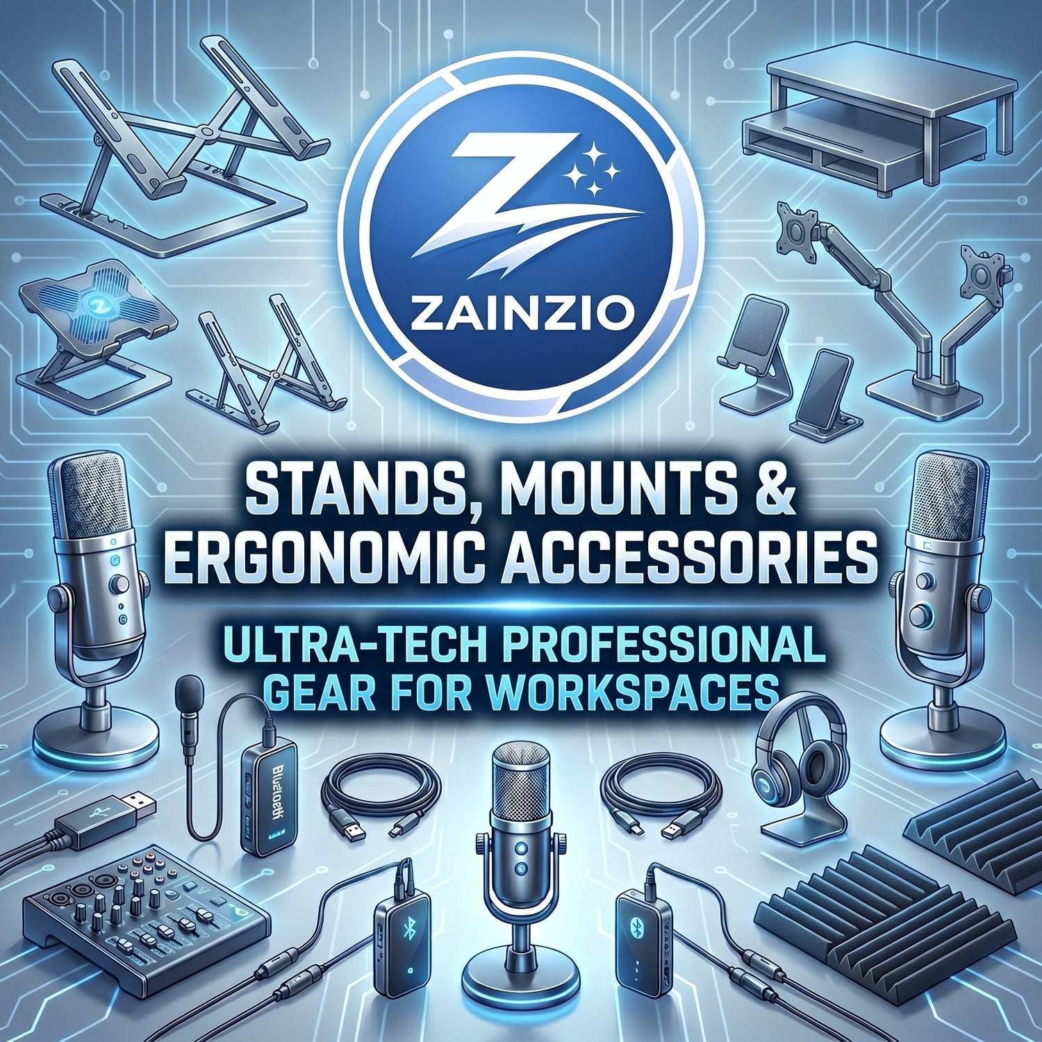 Build a workspace that works with your body, not against it, with Zainzio's Stands, Mounts &amp; Ergonomic Accessories collection — everything you need to position every device at the perfect height.