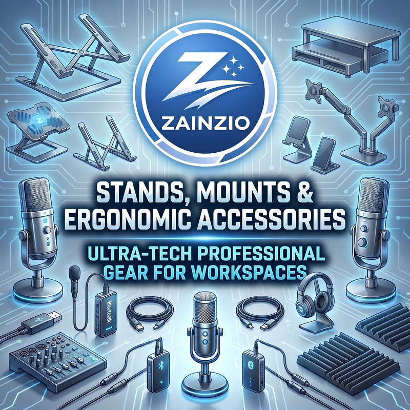 Build a workspace that works with your body, not against it, with Zainzio's Stands, Mounts &amp; Ergonomic Accessories collection — everything you need to position every device at the perfect height.