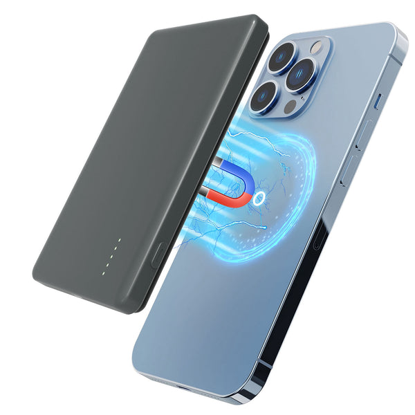 MagSafe Power Bank, Slim Magnetic Charger, Zainzio Portable Power, 20W Fast Charging, iPhone Wireless Battery, Ultra Thin Powerbank, 5000mAh Pocket Charger