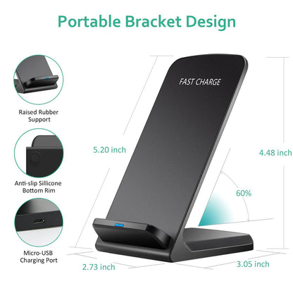 Wireless Charging Stand, Qi Fast Charger, Zainzio Tech, Desktop Phone Dock, iPhone Wireless Charger, Android Charging Pad, Universal Phone Holder