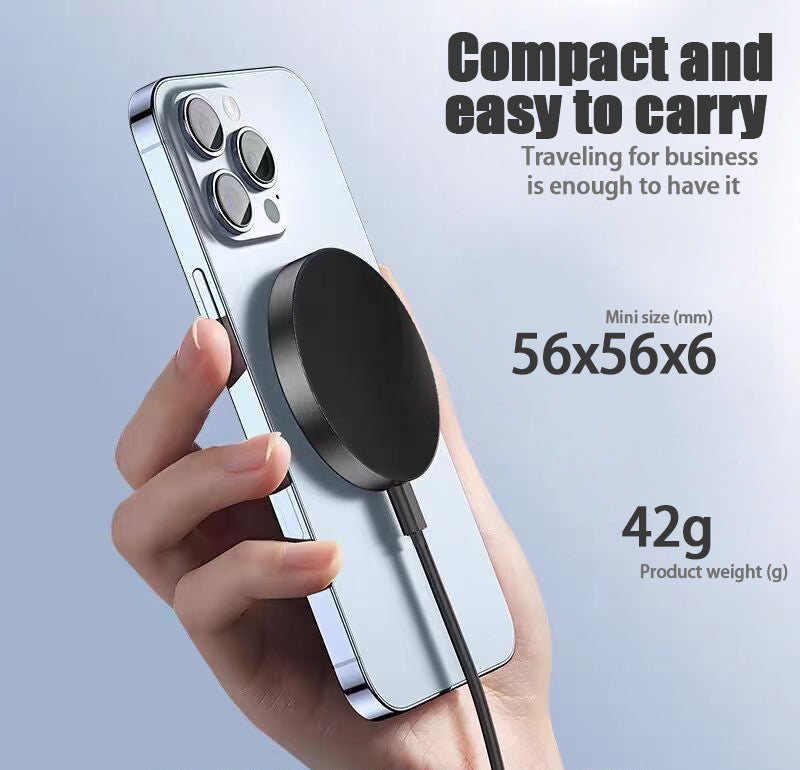 Magnetic Wireless Charger, 15W Fast Charger, Zainzio Wireless, iPhone Magnetic Charging, Ultra Thin Charger, Qi Fast Charging Pad, Snap On Phone Charger