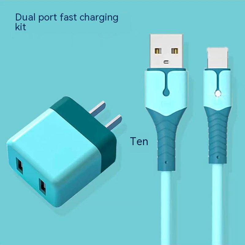 Fast Charging Kit, Dual Port Charger, Zainzio Power, TPE Charging Cable, Cute Phone Charger, Type C Cable, iPhone Charger Block