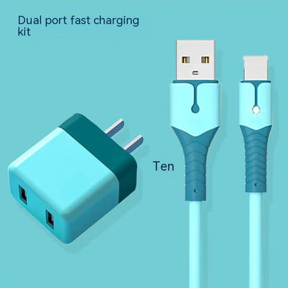 Fast Charging Kit, Dual Port Charger, Zainzio Power, TPE Charging Cable, Cute Phone Charger, Type C Cable, iPhone Charger Block