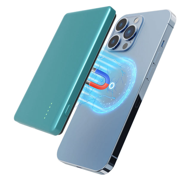 MagSafe Power Bank, Slim Magnetic Charger, Zainzio Portable Power, 20W Fast Charging, iPhone Wireless Battery, Ultra Thin Powerbank, 5000mAh Pocket Charger