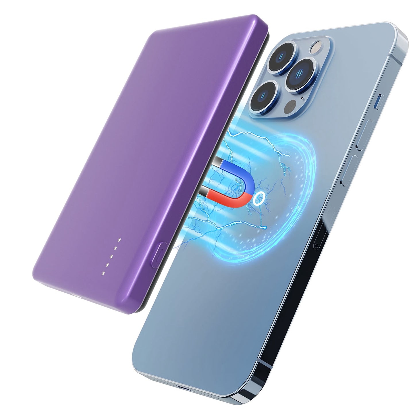 MagSafe Power Bank, Slim Magnetic Charger, Zainzio Portable Power, 20W Fast Charging, iPhone Wireless Battery, Ultra Thin Powerbank, 5000mAh Pocket Charger