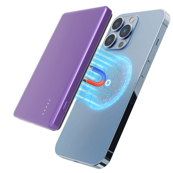 MagSafe Power Bank, Slim Magnetic Charger, Zainzio Portable Power, 20W Fast Charging, iPhone Wireless Battery, Ultra Thin Powerbank, 5000mAh Pocket Charger