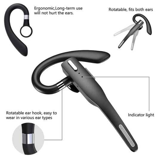 Trucker Bluetooth Headset, Noise Cancelling Earpiece, Zainzio Audio, Driving Bluetooth Mic, Long Battery Headset, Business Wireless Earpiece, Dual Mic Headset