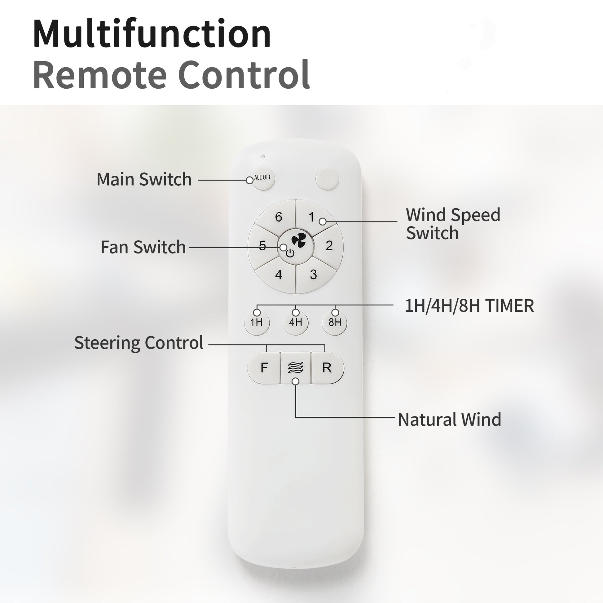 Modern Ceiling Fan, 52 Inch Ceiling Fan, Quiet DC Motor, Reversible Blade Fan, White Ceiling Fan, Woodgrain Blade Fan, Indoor Outdoor Fan