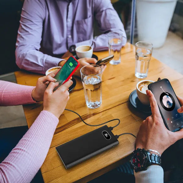 20000mAh Power Bank, Fast Portable Charger, Zainzio Tech, 22.5W Fast Charging, Type-C Power Bank, LED Digital Battery, Slim Travel Charger