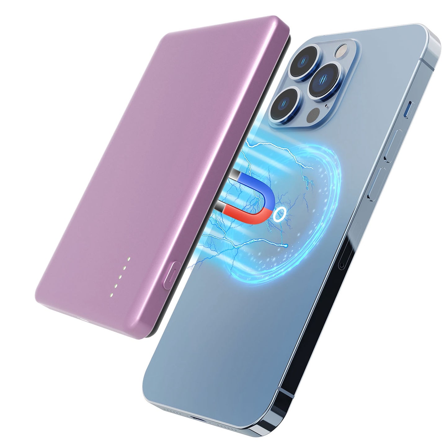 MagSafe Power Bank, Slim Magnetic Charger, Zainzio Portable Power, 20W Fast Charging, iPhone Wireless Battery, Ultra Thin Powerbank, 5000mAh Pocket Charger