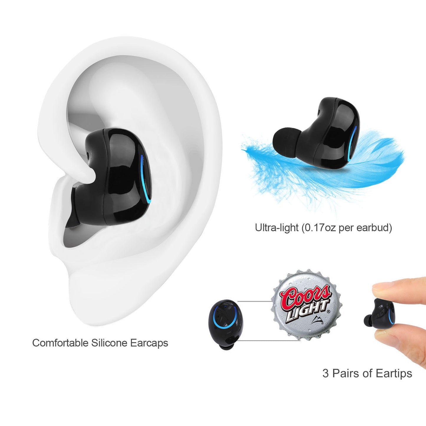 TWS Wireless Earbuds, Bluetooth Stereo Headphones, Zainzio Audio, Noise Reducing Earbuds, Portable Charging Pod, Hands-free Earphones, White TWS Earbuds