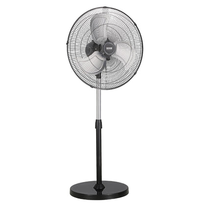 Industrial Pedestal Fan, Oscillating Standing Fan, High Power Shop Fan, Commercial Garage Fan, Warehouse Cooling Fan, Adjustable Pedestal Fan, Zainzio Industrial Fan