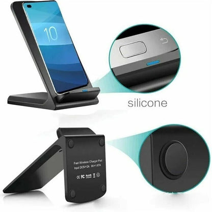 Wireless Charging Stand, Qi Fast Charger, Zainzio Tech, Desktop Phone Dock, iPhone Wireless Charger, Android Charging Pad, Universal Phone Holder