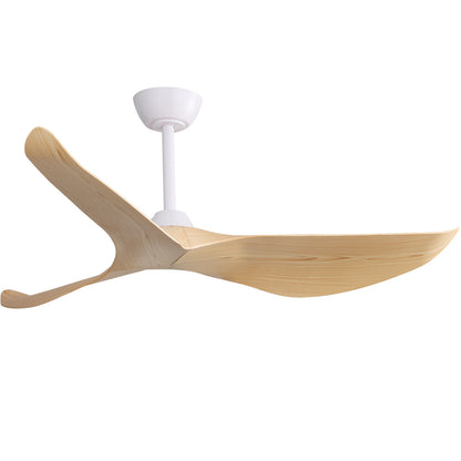 Modern Ceiling Fan, 52 Inch Ceiling Fan, Quiet DC Motor, Reversible Blade Fan, White Ceiling Fan, Woodgrain Blade Fan, Indoor Outdoor Fan