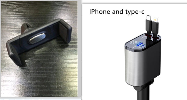 Retractable Car Charger, 100W Fast Car Charger, Zainzio Automotive, Cigarette Lighter Adapter, Type C Car Charger, Multi Port Phone Charger, Voltage Display Car Adapter