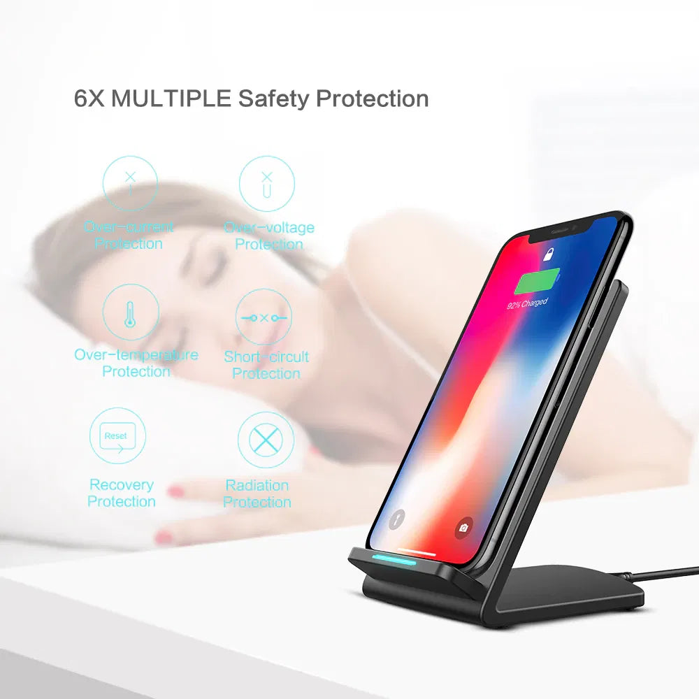 Wireless Charging Stand, Qi Fast Charger, Zainzio Tech, Desktop Phone Dock, iPhone Wireless Charger, Android Charging Pad, Universal Phone Holder