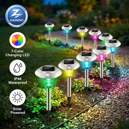 Color Changing Solar, Pathway Lighting, Zainzio Landscape, Waterproof Garden Lights, Outdoor LED Stakes, Bulk Solar Lights, Yard Decor