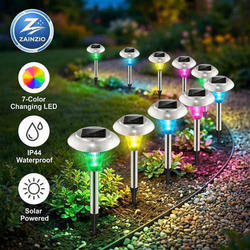 Color Changing Solar, Pathway Lighting, Zainzio Landscape, Waterproof Garden Lights, Outdoor LED Stakes, Bulk Solar Lights, Yard Decor