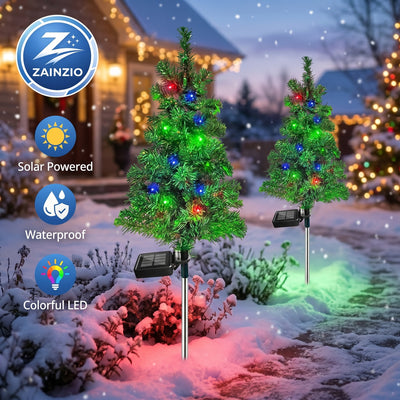 Solar Christmas Lights, Tree Pathway Lights, Zainzio Holiday, Waterproof Yard Decor, Christmas Stake Lights, Outdoor Festive Lighting, Solar Garden Trees