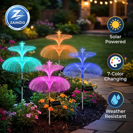 Solar Jellyfish Lights, Fiber Optic Garden, Zainzio Landscape, Color Changing Solar, Outdoor Yard Decor, Gardening Gifts, Starry Path Lights