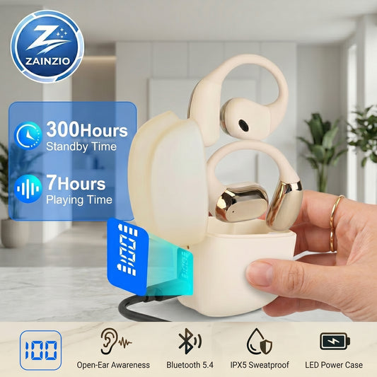 Zainzio Open Ear Wireless Earbuds – Bluetooth 5.4 Sport Headphones, IPX5