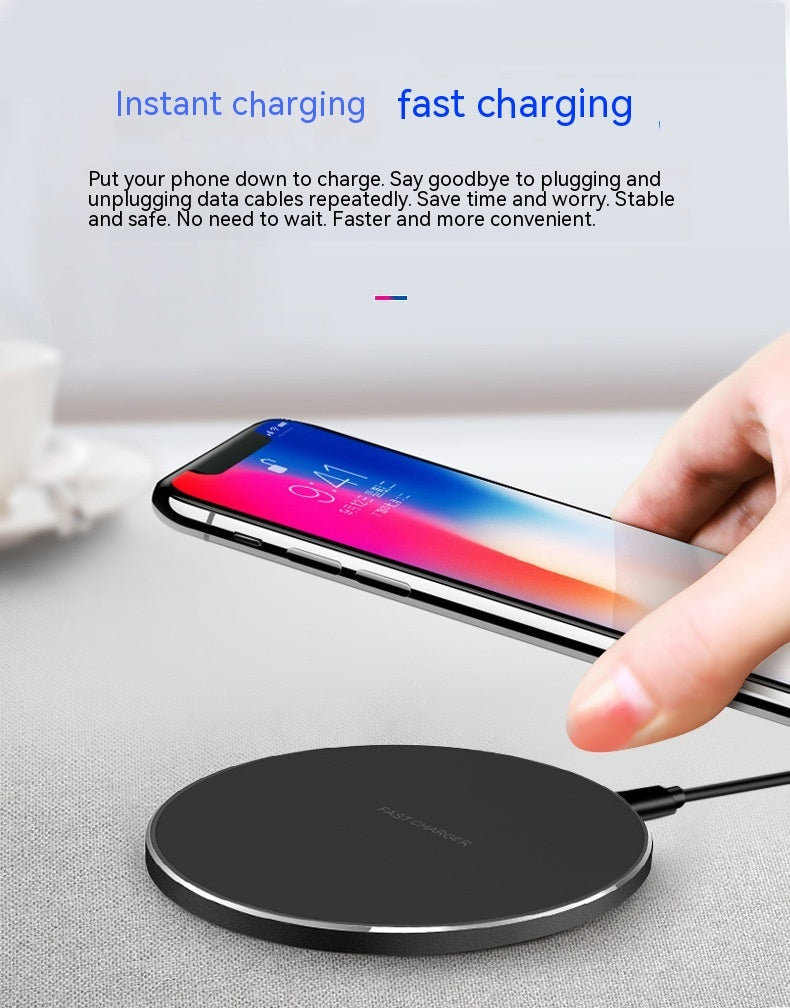 Wireless Charging Pad, Ultra Thin Charger, Zainzio Power, Aluminum Qi Charger, Fast Charging Disc, Slim Phone Charger, Type C Charging Pad