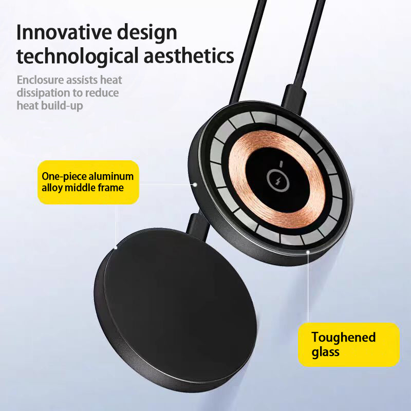 Magnetic Wireless Charger, 15W Fast Charger, Zainzio Wireless, iPhone Magnetic Charging, Ultra Thin Charger, Qi Fast Charging Pad, Snap On Phone Charger