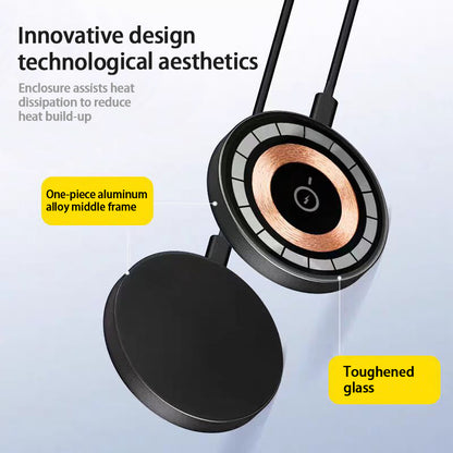 Magnetic Wireless Charger, 15W Fast Charger, Zainzio Wireless, iPhone Magnetic Charging, Ultra Thin Charger, Qi Fast Charging Pad, Snap On Phone Charger