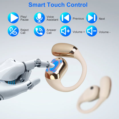 Open Ear Earbuds, Bluetooth 5.4, Zainzio Audio, Sport Headphones, Waterproof Earbuds, Running Headphones, LED Power Display