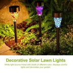 Mosaic Solar Lights, Pathway Lighting, Zainzio Decor, Outdoor LED Stakes, Stainless Steel Lights, Garden Path Decor, Waterproof Solar Lights