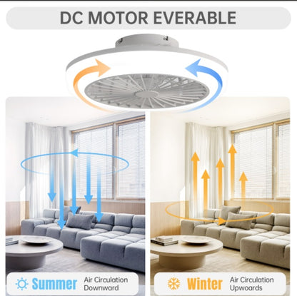 Enclosed Ceiling Fan, Bladeless Ceiling Fan, Low Profile Fan, Flush Mount Fan, Small Ceiling Fan Light, Quiet Bedroom Fan, White Cage Ceiling Fan, Zainzio fan