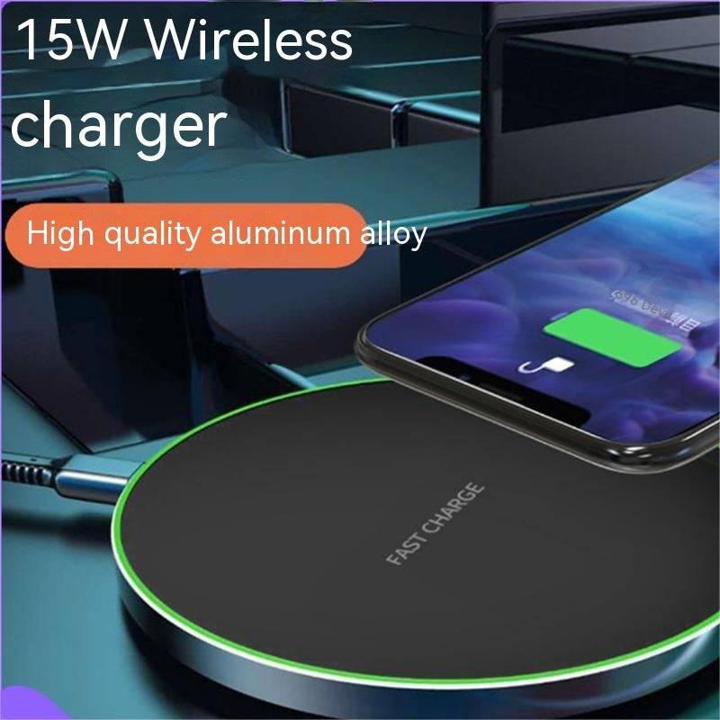 Wireless Charging Pad, Ultra Thin Charger, Zainzio Power, Aluminum Qi Charger, Fast Charging Disc, Slim Phone Charger, Type C Charging Pad