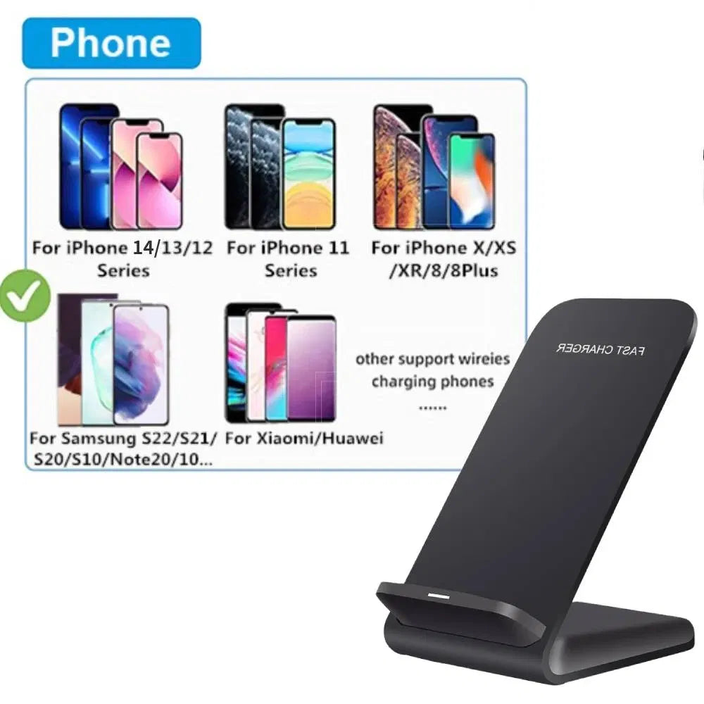 9d38d2670dc69Wireless Charging Stand, Qi Fast Charger, Zainzio Tech, Desktop Phone Dock, iPhone Wireless Charger, Android Charging Pad, Universal Phone