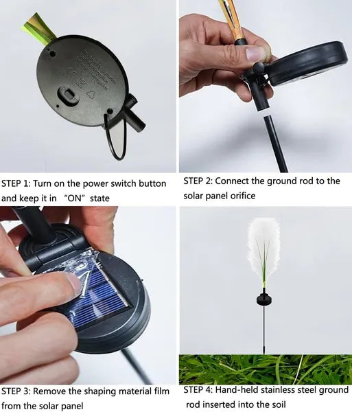 Solar Reed Lights, Garden Flower Lights, Zainzio Landscape, Waterproof Path Lights, Decorative Yard Decor, Solar Patio Lights, Fairy Garden Lighting
