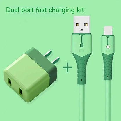 Fast Charging Kit, Dual Port Charger, Zainzio Power, TPE Charging Cable, Cute Phone Charger, Type C Cable, iPhone Charger Block