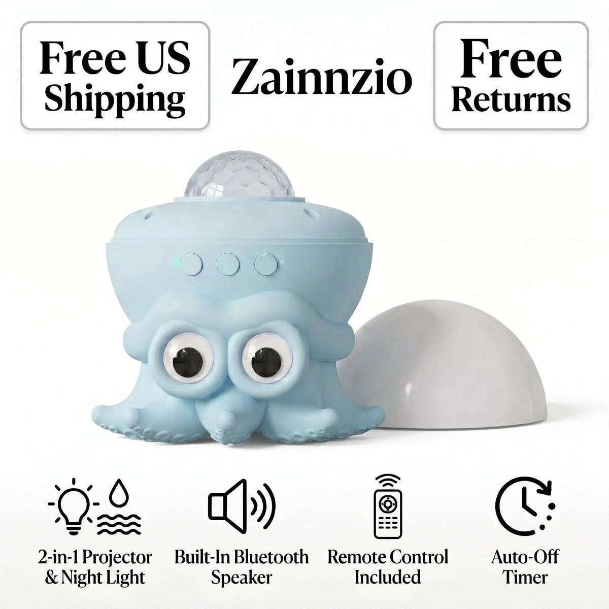 Ocean Wave Projector – Octopus Bluetooth Night Light | Zainzio Zainzio