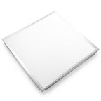 A square recessed LED ceiling light panel with a slim silver frame, shown at an angle on a white background.